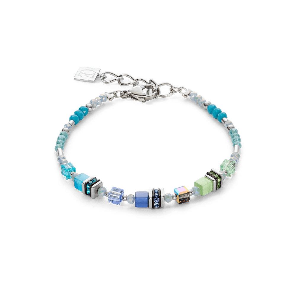 BRC Blue-Green Sparkling Cube Story Bracelet