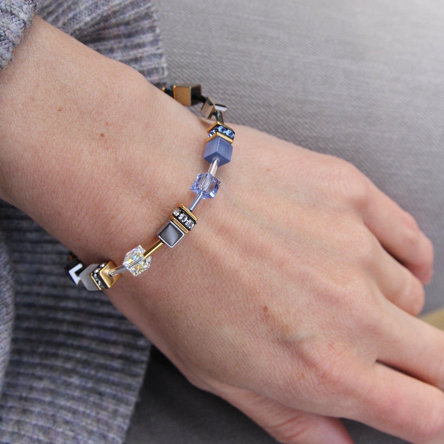 BRC Blue Mix Geo Cube Bracelet