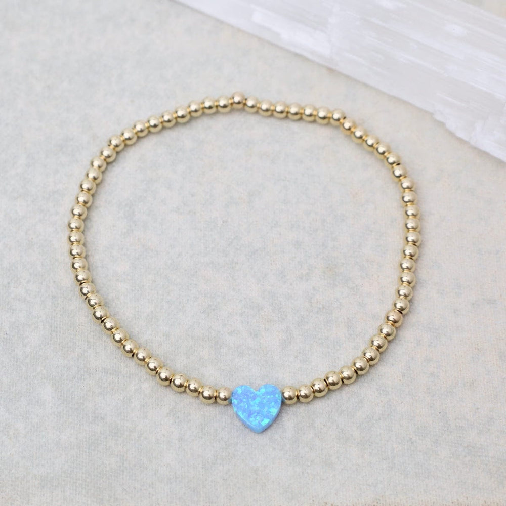 
                      
                        BRC Blue Opal Heart Gold Filled Ball Bracelet
                      
                    