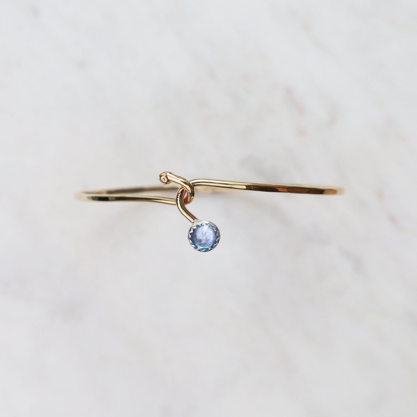 BRC Blue Topaz Dew Drop Brass Bracelet