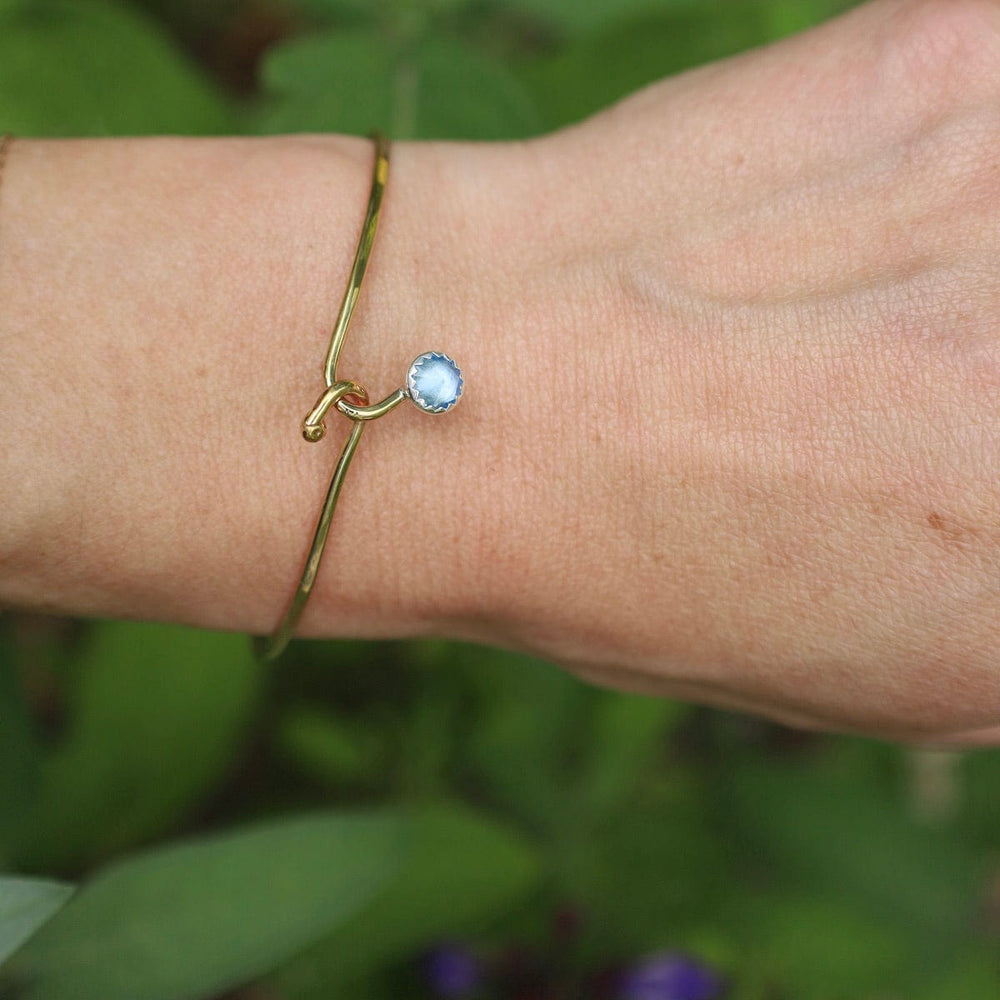 BRC Blue Topaz Dew Drop Brass Bracelet