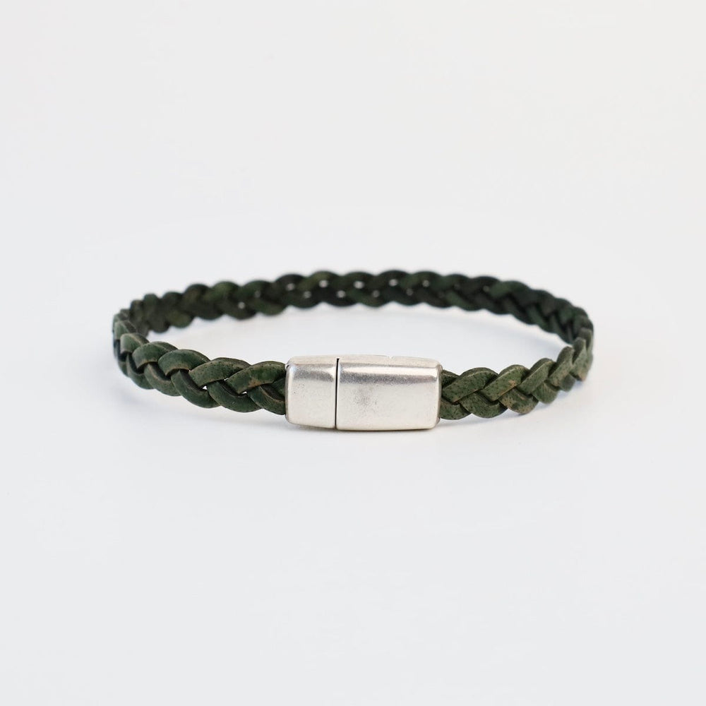 
                  
                    BRC Braided Green Leather Bracelet - approx 7.5"
                  
                