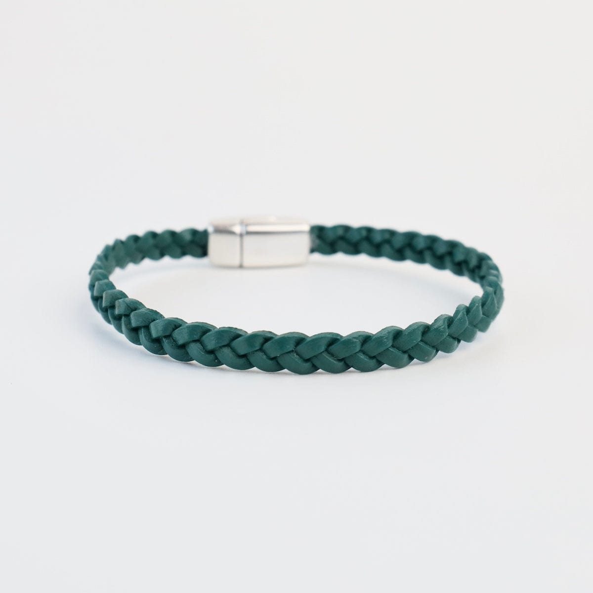 BRC Braided Turquoise Leather Bracelet - approx 7.5"