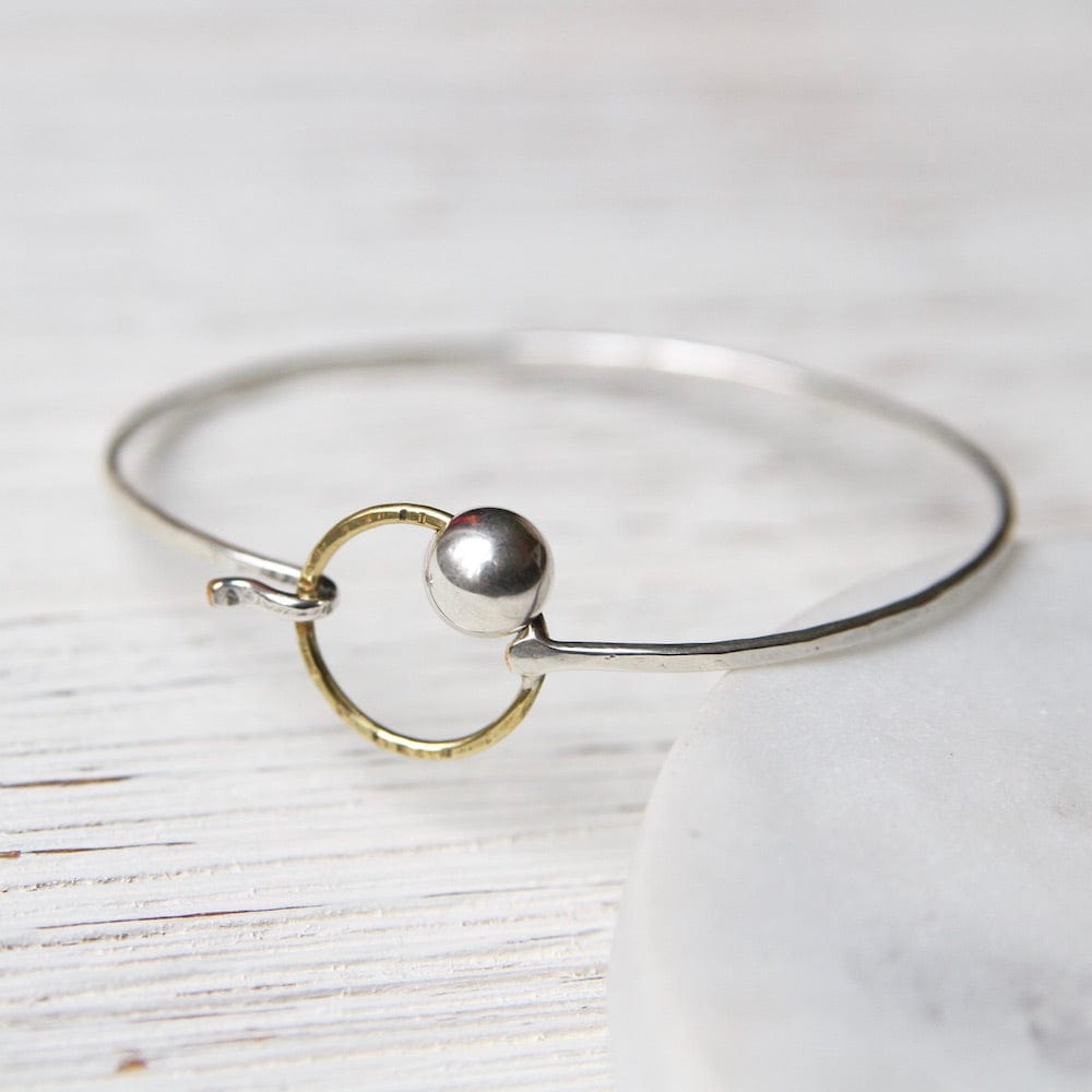 BRC Brass Circle Sterling Silver Hook Bangle