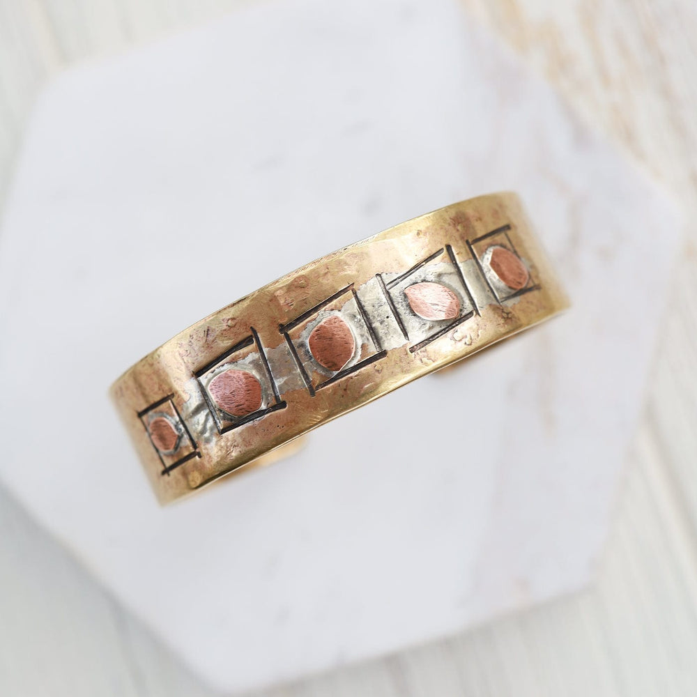 
                  
                    BRC-BRASS Copper Dots & Squares Brass Cuff Bracelet
                  
                