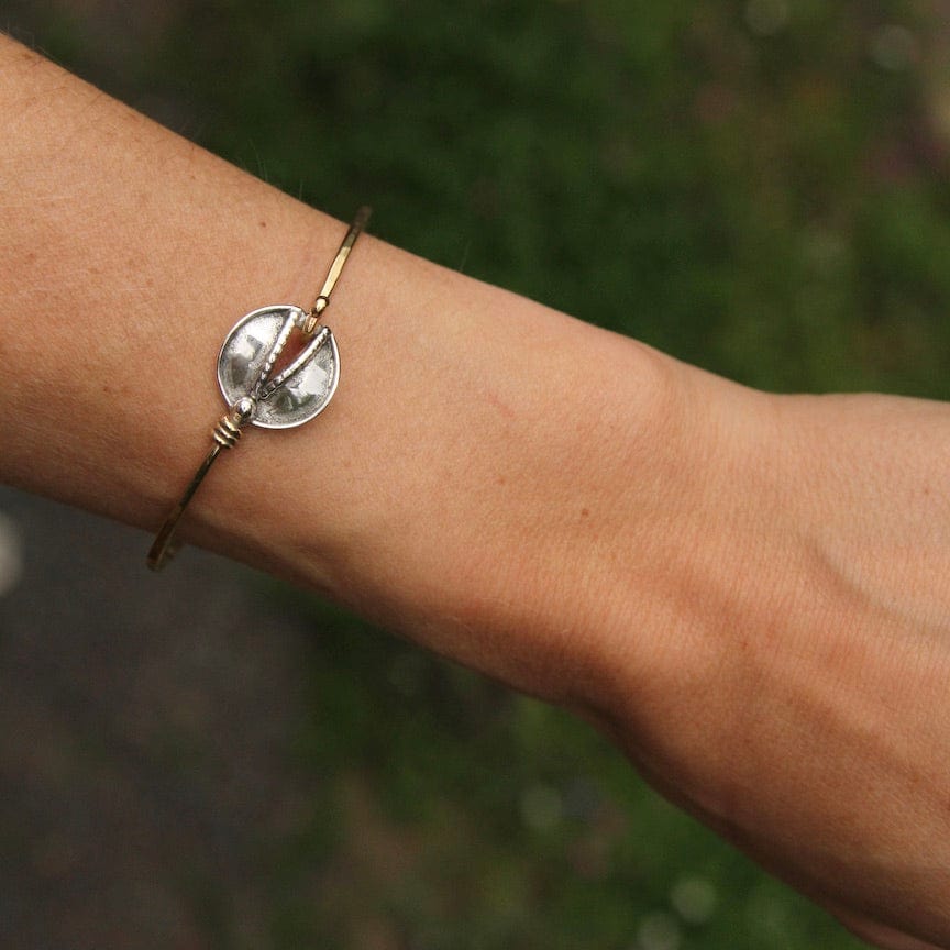 BRC Brass Hook Bangle with Sterling Silver Circle