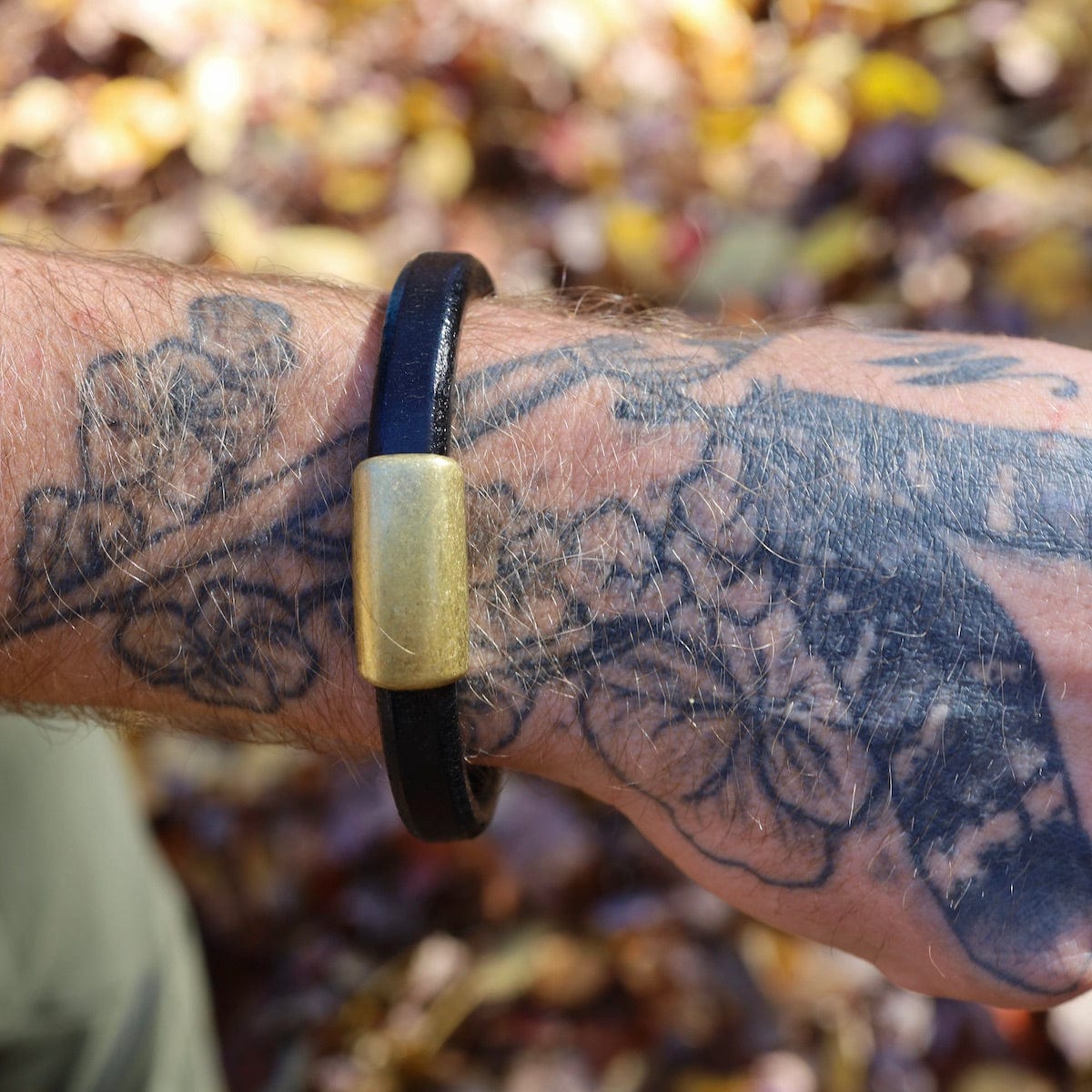 BRC Brass North Leather Bracelet