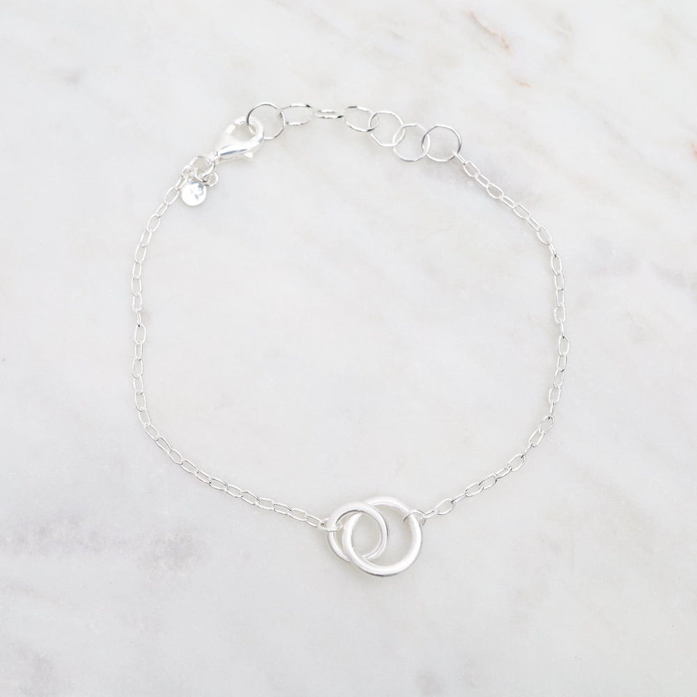 BRC Brushed Sterling Silver Double Ring Bracelet