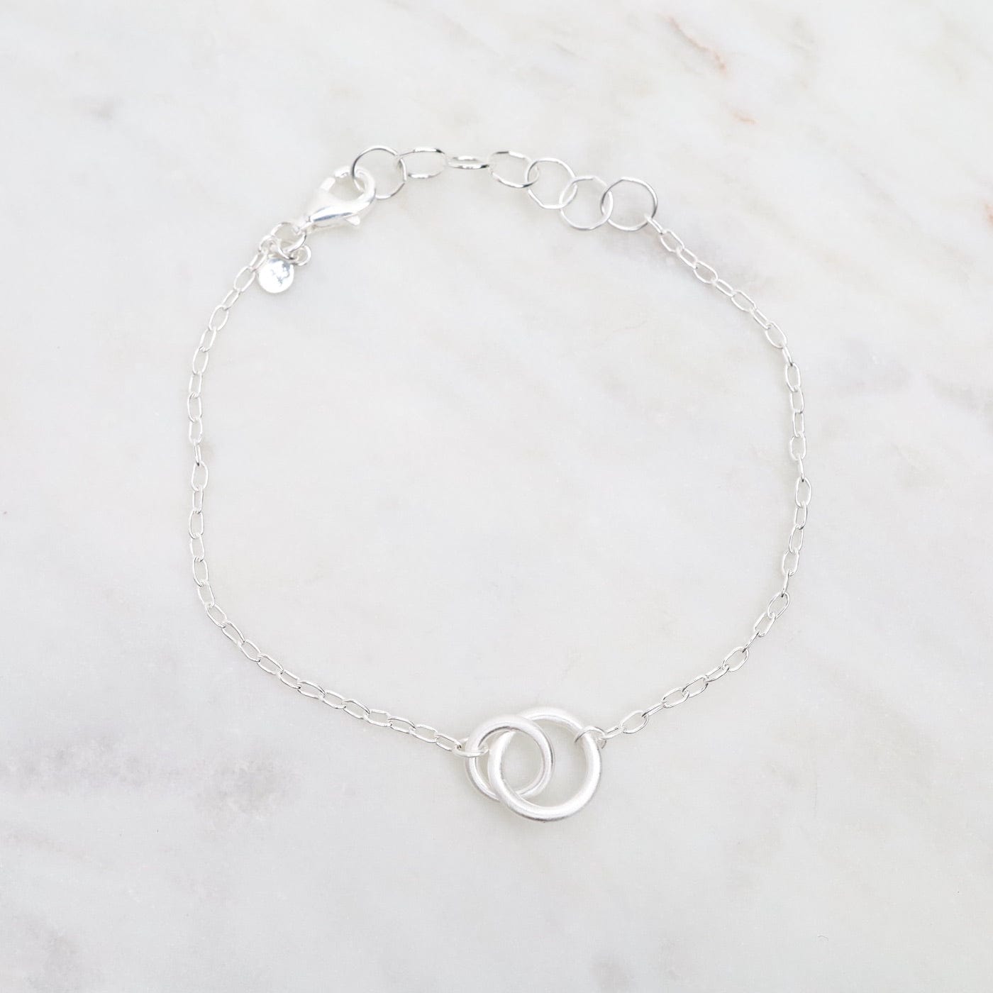 BRC Brushed Sterling Silver Double Ring Bracelet