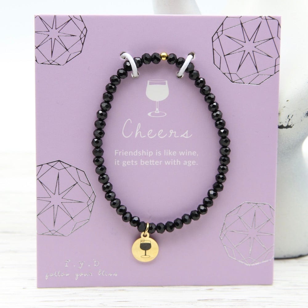 BRC Cheers ~ Stretchy Black Crystal Bracelet