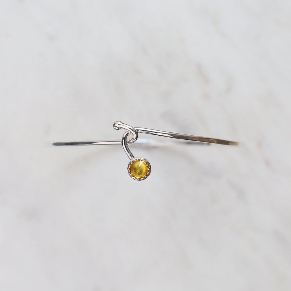 BRC Citrine Dew Drop Silver Bracelet