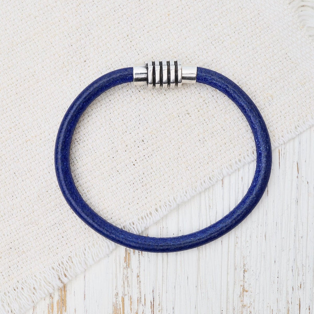 BRC Classic Blue Leather Bracelet