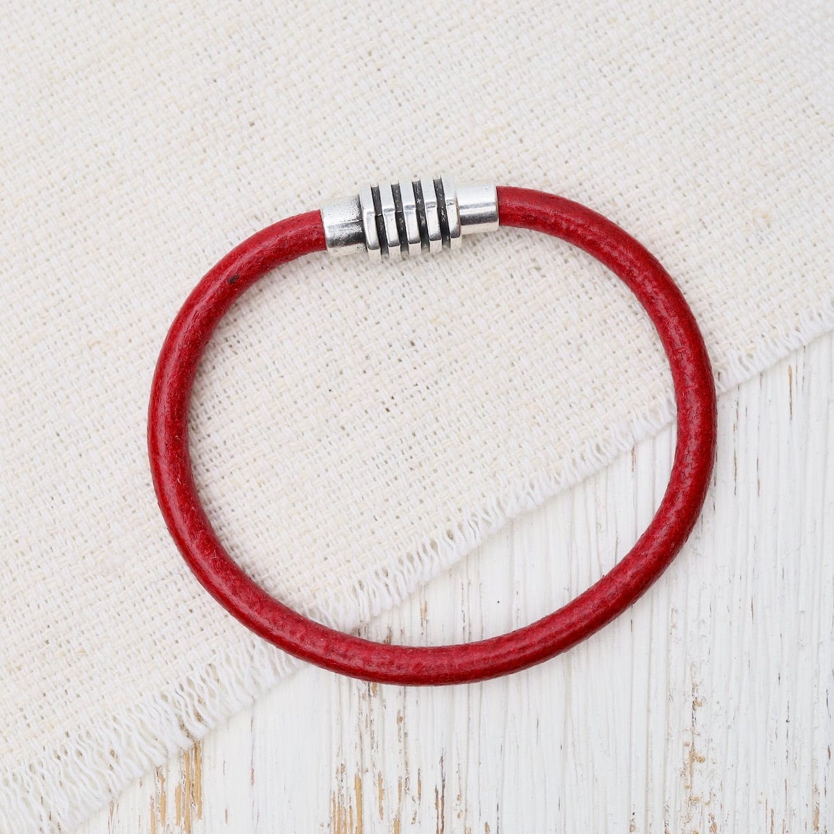 BRC Classic Red Leather Bracelet