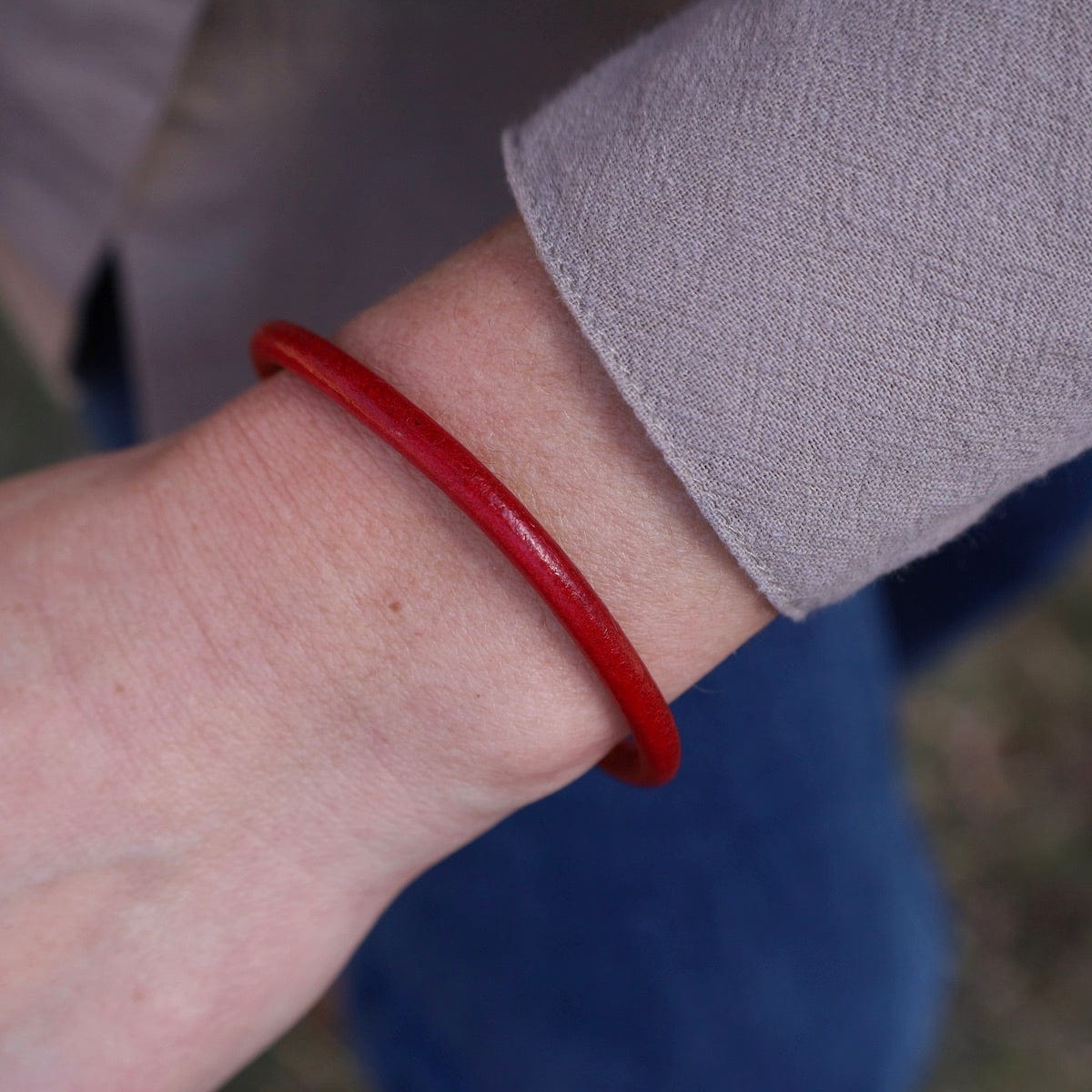 BRC Classic Red Leather Bracelet