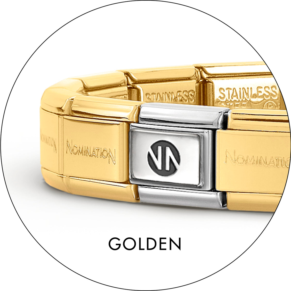 BRC Classic Shiny Gold Stainless Steel 13 Link Base Bracelet