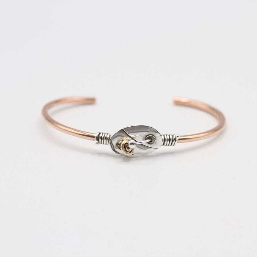 Load image into Gallery viewer, BRC Copper Cuff with Center Sterling Silver Plate Cuff Bracelet
