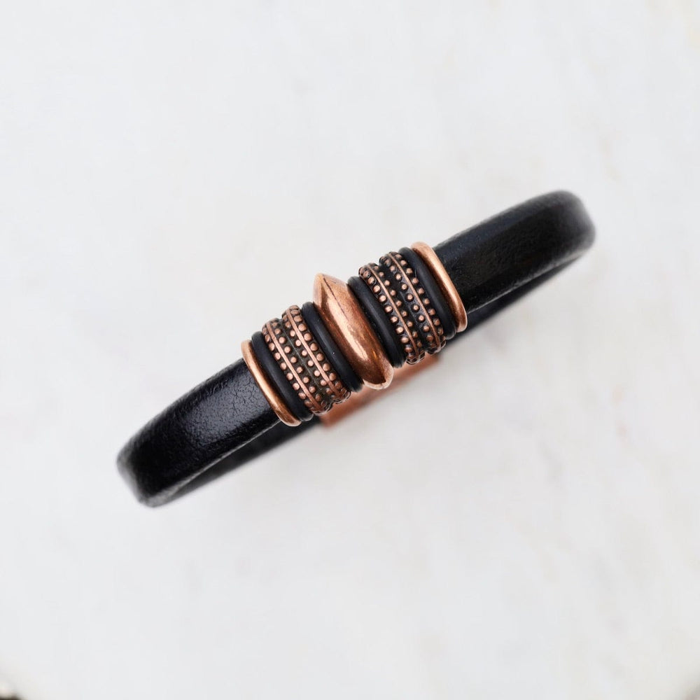 
                  
                    BRC Copper Mars Black Leather Bracelet
                  
                