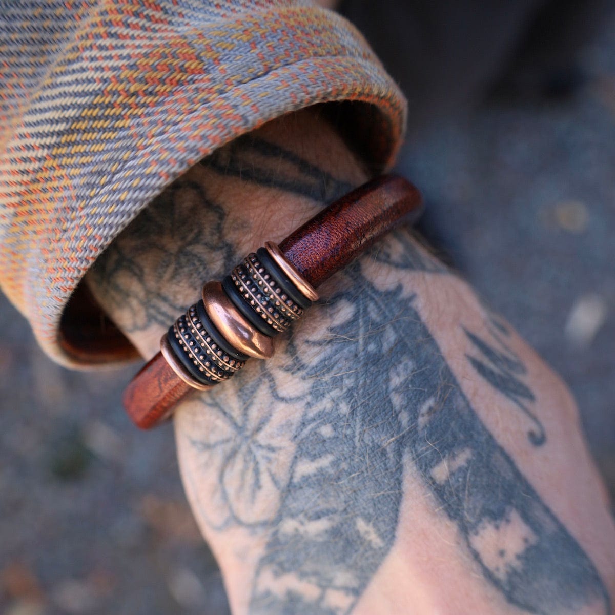 BRC Copper Mars Brown Leather Bracelet