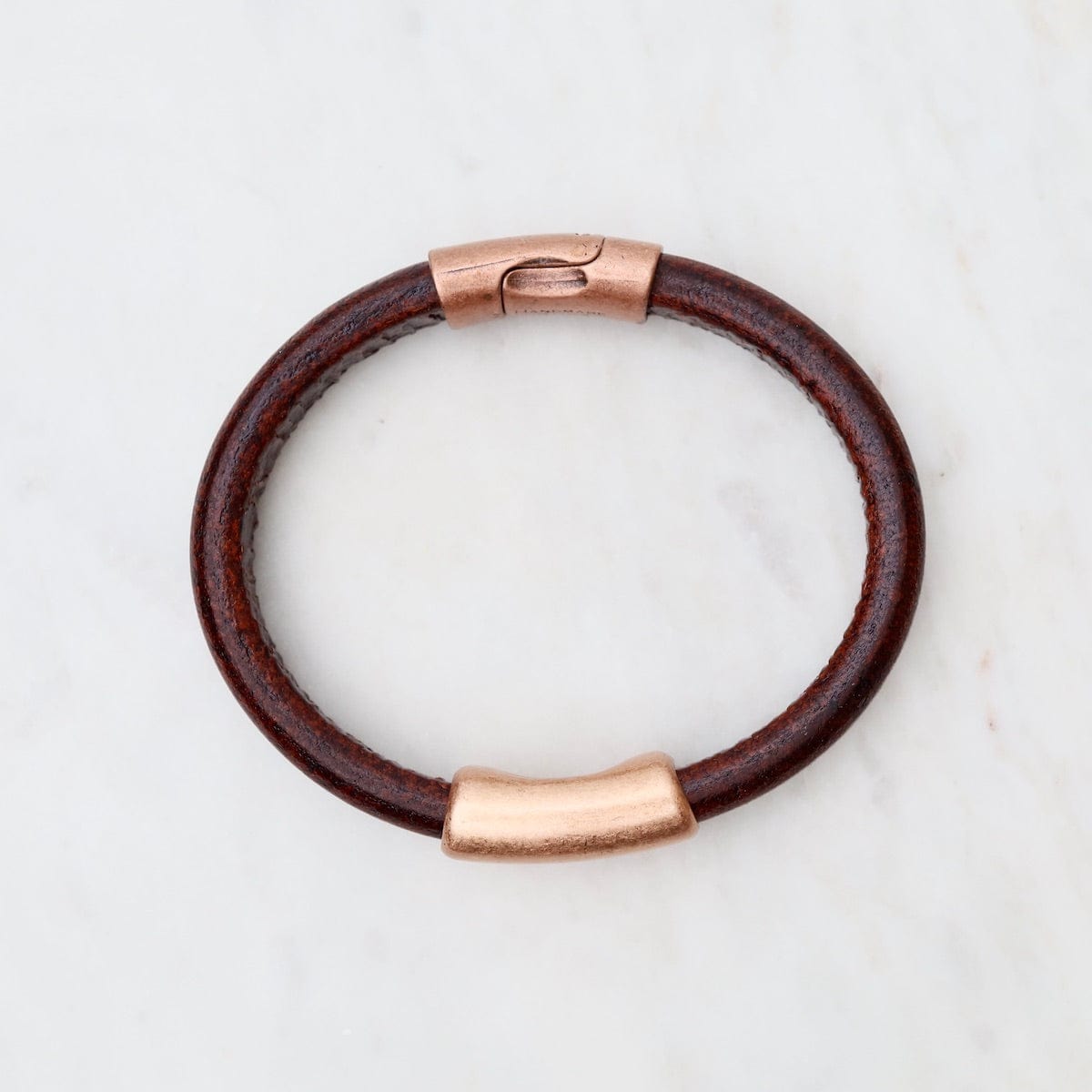 BRC Copper North Brown Leather Bracelet