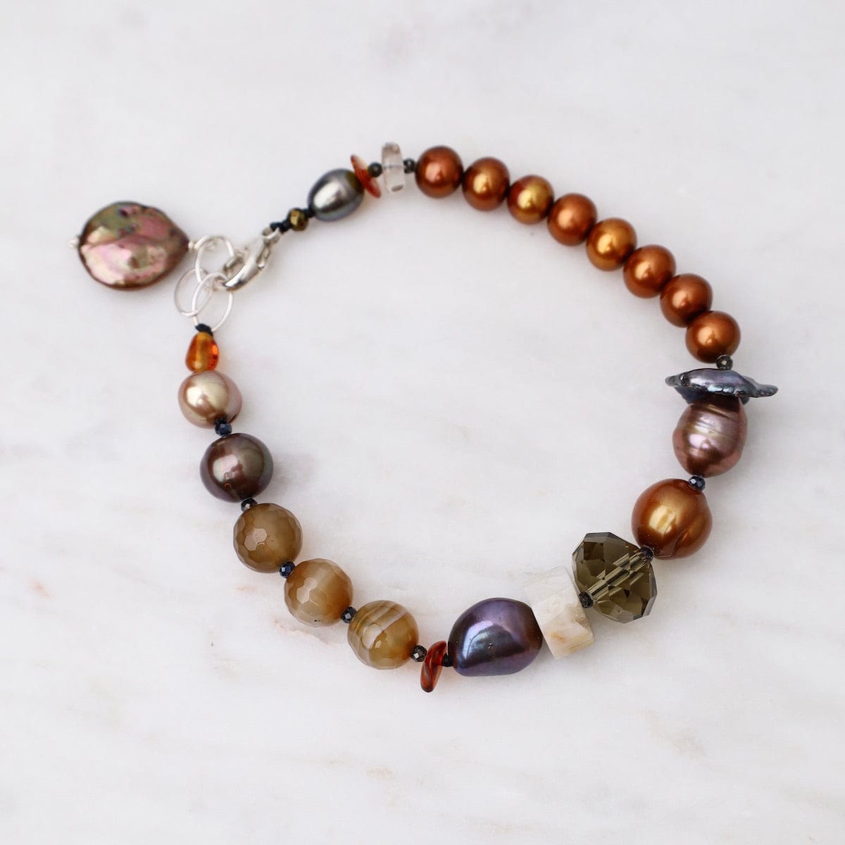 BRC Copper Pearl and Agate Bracelet