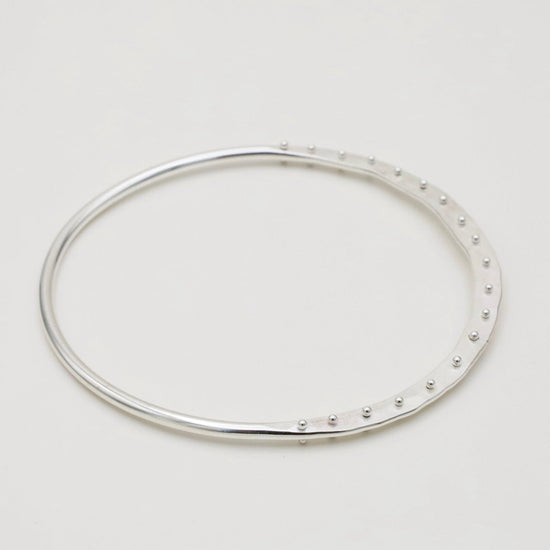 Load image into Gallery viewer, BRC Crescent Bangle in Polished Silver
