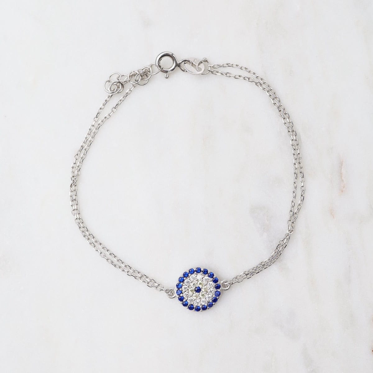 Silver plated oxidised evil eye bracelet - Silvermerc Designs - 4264918