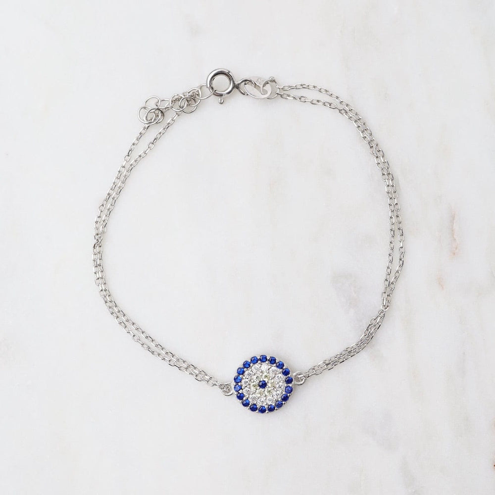 BRC CZ Evil Eye Bracelet - Silver