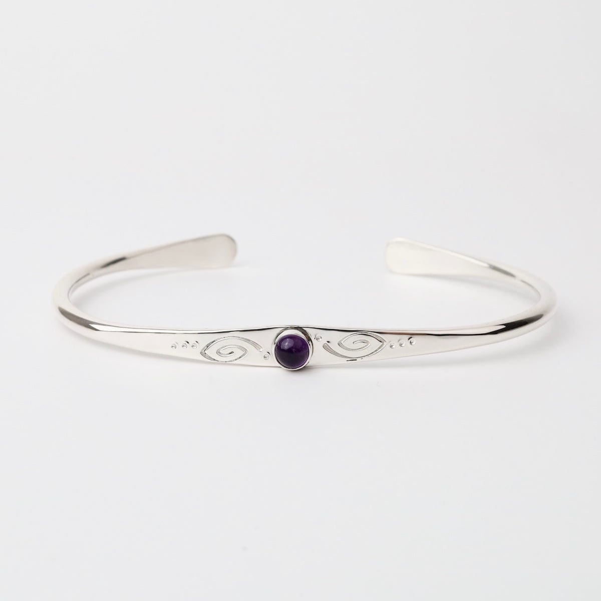 BRC Dainty Cuff With Swirls And Amythyst