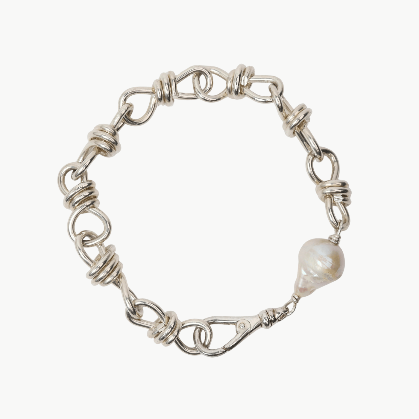 BRC DAYNE`S "BARBED WIRE" STERLING SILVER LINK BRACELE