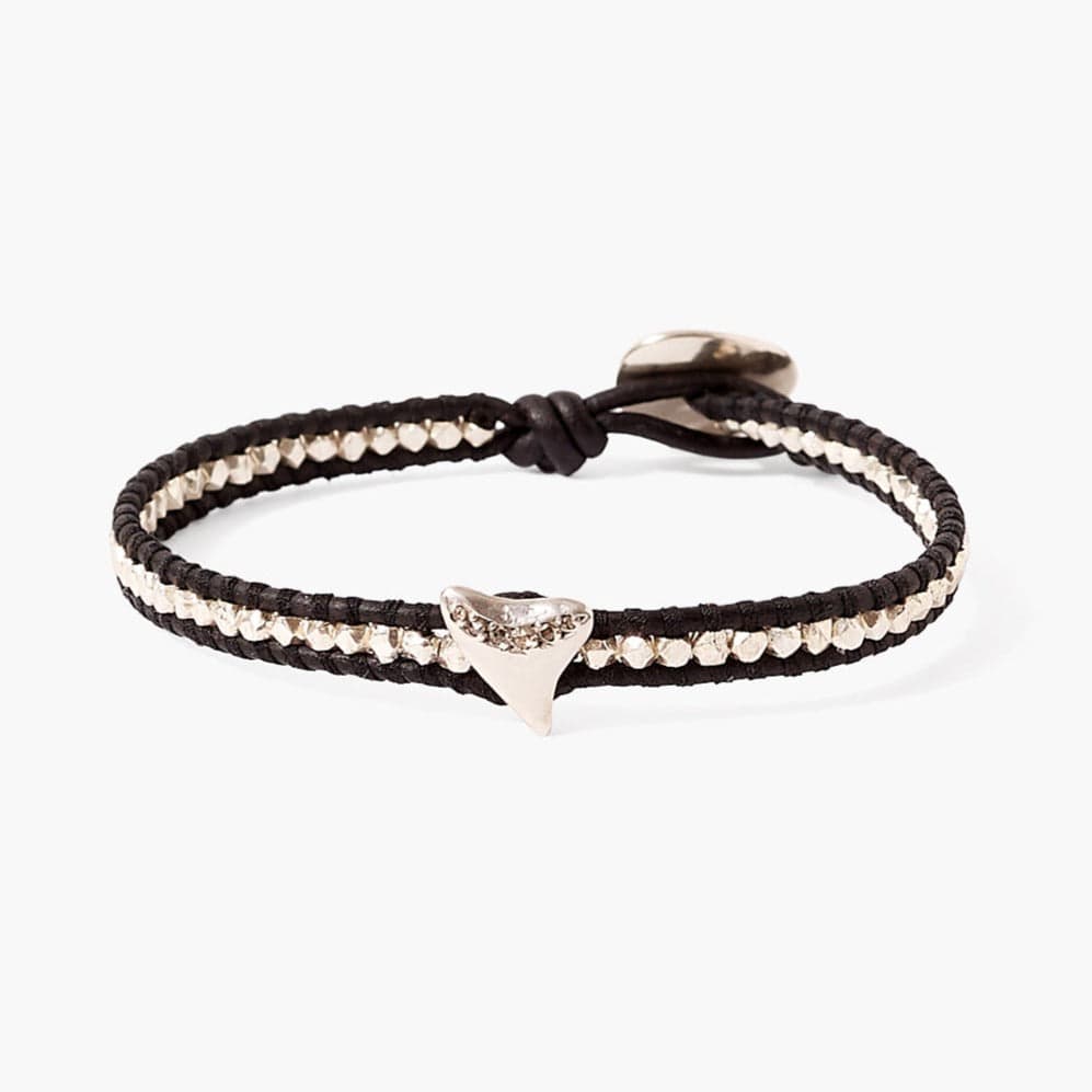 
                      
                        BRC-DIA Champagne Diamond Silver Shark Tooth Bracelet
                      
                    