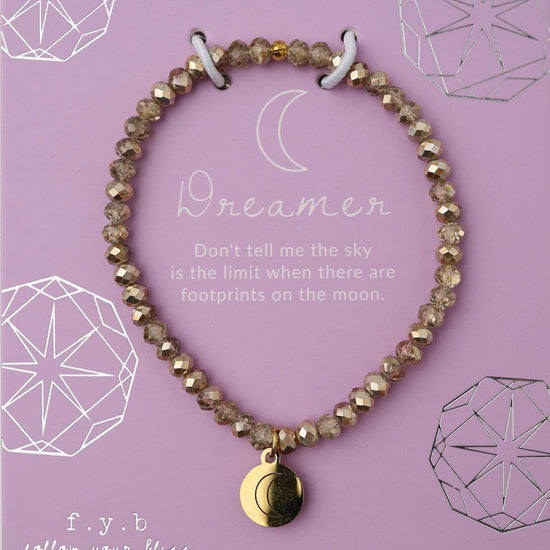 BRC Dreamer - Stretchy Gold Crystal Bracelet