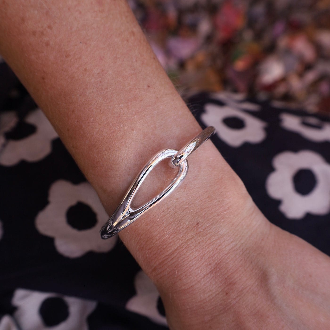 BRC Electroform Bangle with Catch & Small Dog Charm