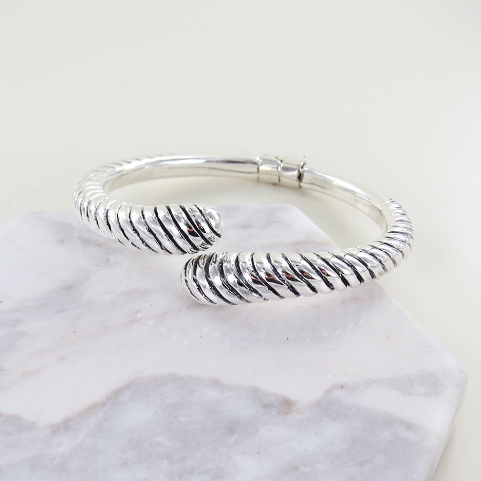 BRC ELECTROFORM HINDGED CUFF TWISTED BRACELET