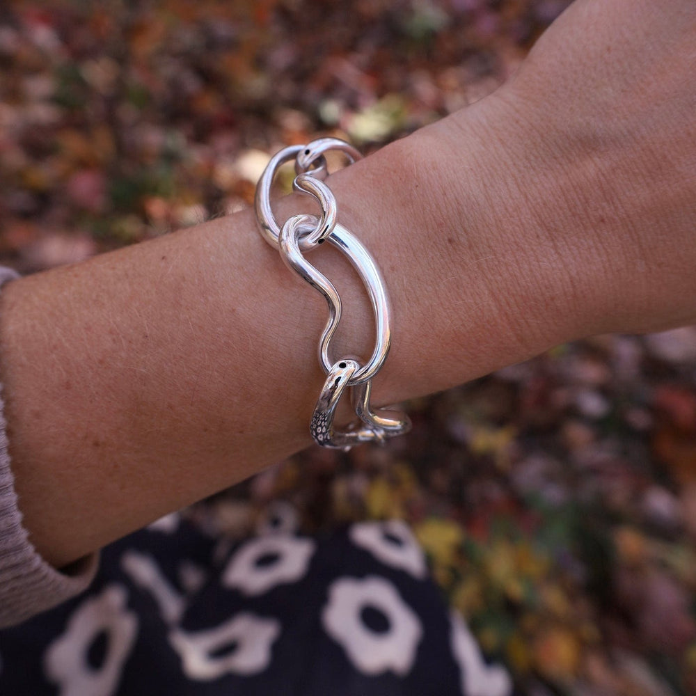 BRC Electroform Kidney Bean Shaped Link Bracelet