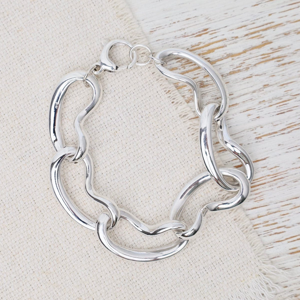 BRC Electroform Kidney Bean Shaped Link Bracelet