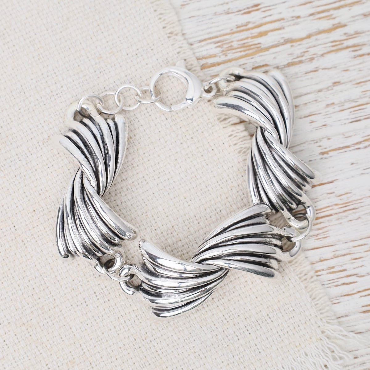 BRC Electroform Wave Link Bracelet with Hidden Fish