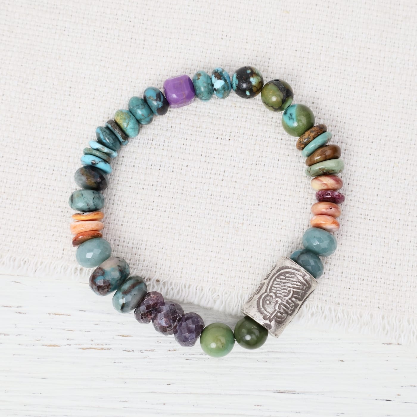 BRC Elephant Barrel Turquoise Bracelet