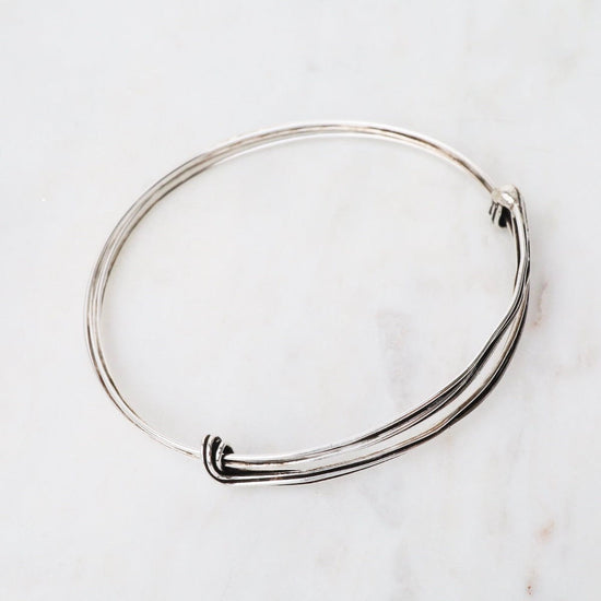 BRC Elephant Hair Inspired Bangle - Oxidized Sterling Silver - 5 Lines