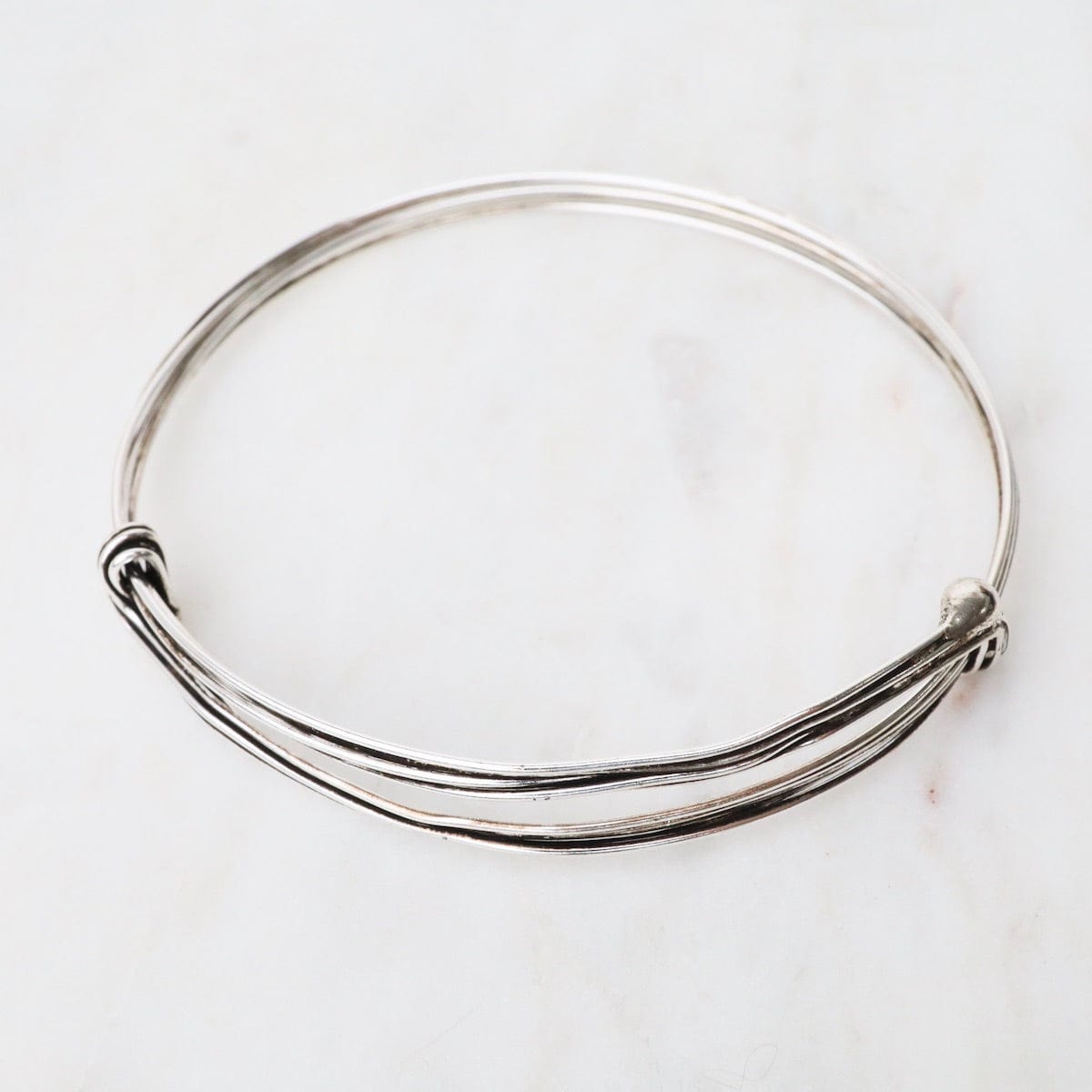 BRC Elephant Hair Inspired Bangle - Oxidized Sterling Silver - 5 Lines