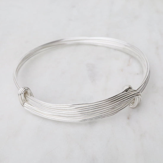 BRC Elephant Hair Inspired Bangle - Shiny Sterling Silver - 10 Lines