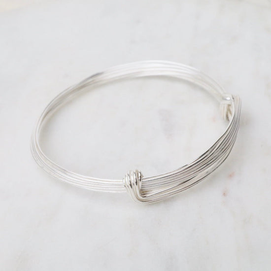 BRC Elephant Hair Inspired Bangle - Shiny Sterling Silver - 10 Lines