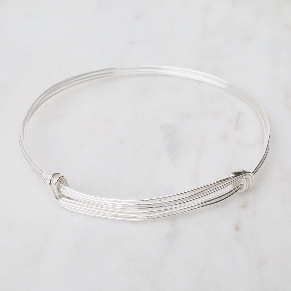 BRC Elephant Hair Inspired Bangle - Shiny Sterling Silver - 5 Lines