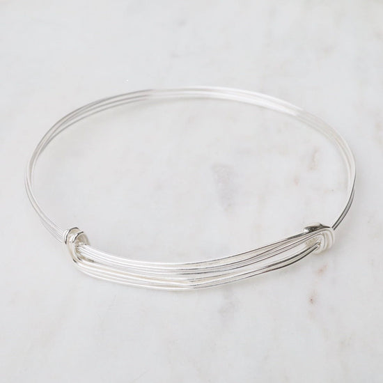 BRC Elephant Hair Inspired Bangle - Shiny Sterling Silver - 5 Lines