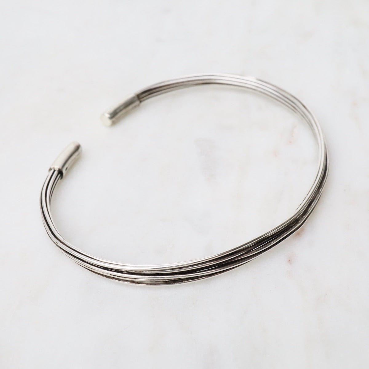 BRC Elephant Hair Inspired Cuff - Oxidized Sterling Silver - 10 Lines