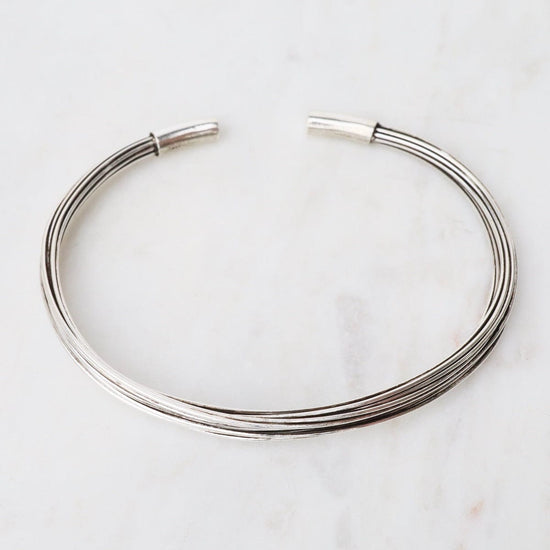 BRC Elephant Hair Inspired Cuff - Oxidized Sterling Silver - 15 Strands