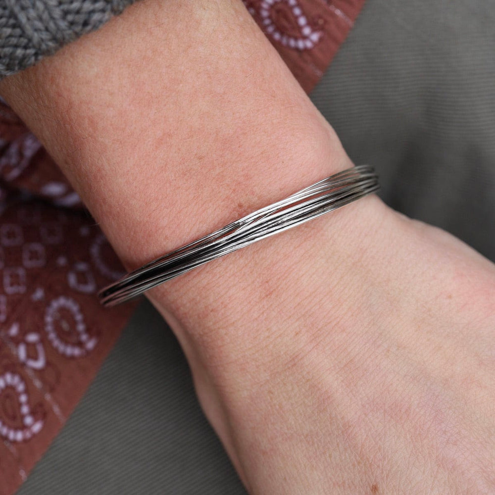 BRC Elephant Hair Inspired Cuff - Oxidized Sterling Silver - 15 Strands