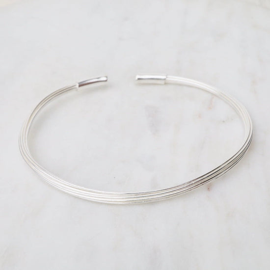 BRC Elephant Hair Inspired Cuff - Shiny Sterling Silver - 10 Lines