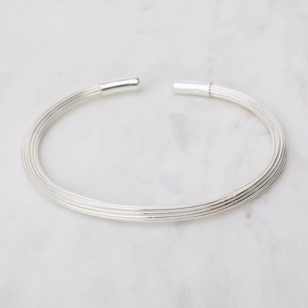 BRC Elephant Hair Inspired Cuff - Shiny Sterling Silver - 15 Lines