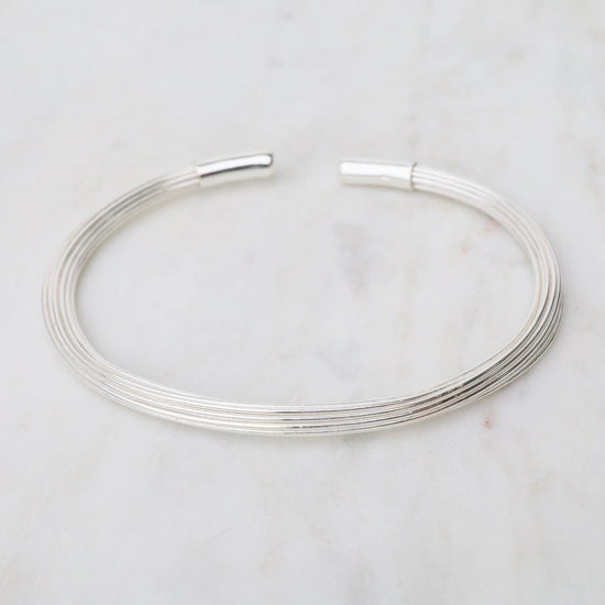 BRC Elephant Hair Inspired Cuff - Shiny Sterling Silver - 15 Lines