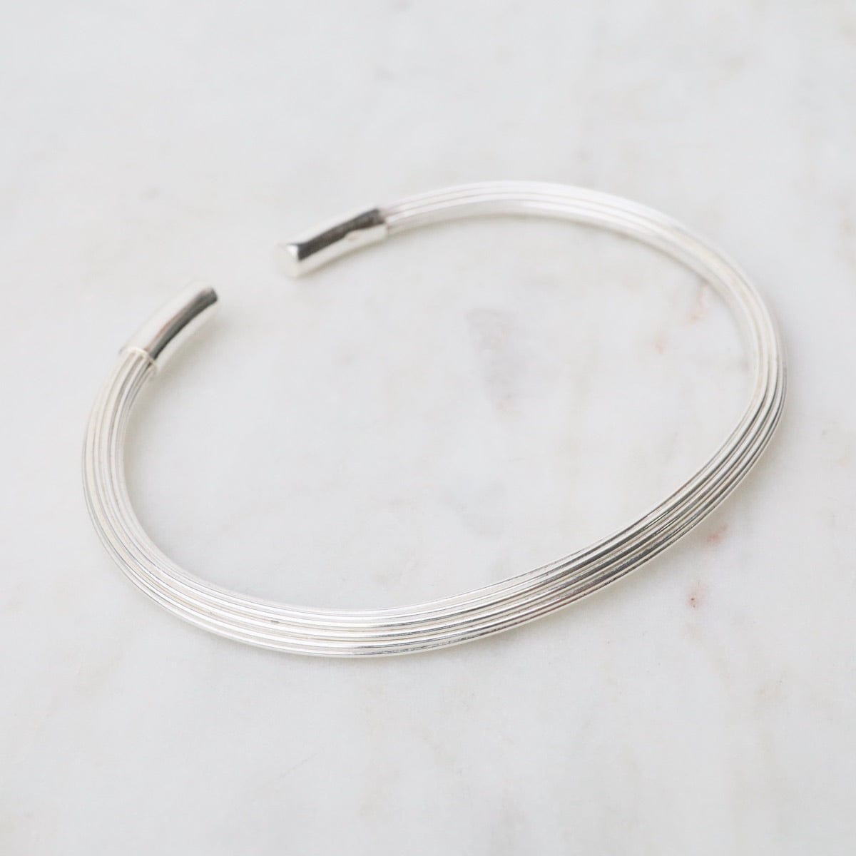 BRC Elephant Hair Inspired Cuff - Shiny Sterling Silver - 15 Lines
